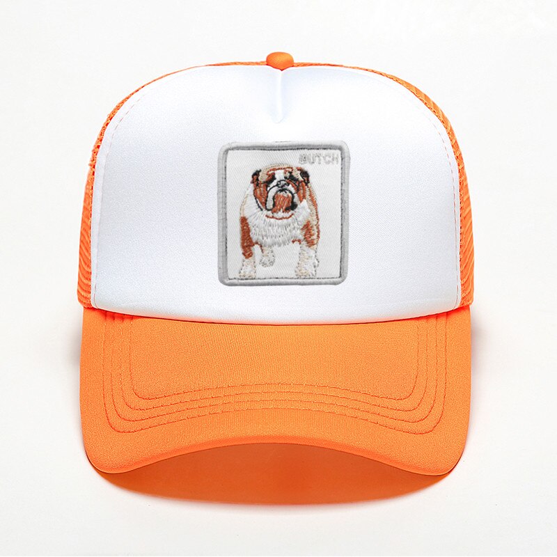 Mode Hond Bulldog Afdrukken Baseball Caps Mannen Vrouwen Hip Hop Caps Snapback Trucker Buiten Sport Verstelbare Ademend Mesh Hoed: color 12