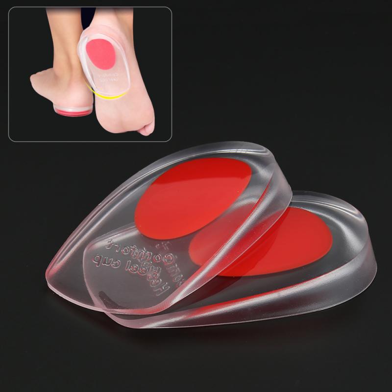 1 Paar Siliconen Gel Hiel Kussen Inlegzolen Soft Silicon Anti-Slip Verlichten Voet Pijn Ondersteuning Schoen Kussen Insert Vrouwen mannen Voeten Zorg