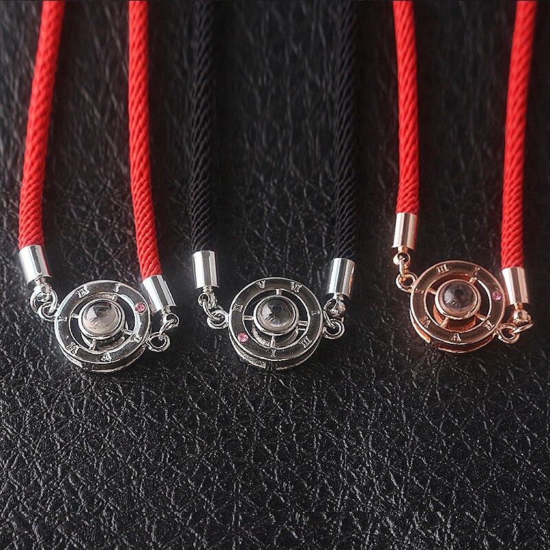 Paar Sieraden 100 Taal I Love U Projectie Armband Romantische Handgemaakte Rope Armbanden Bangles Voor Vrouwen Mannen Sieraden