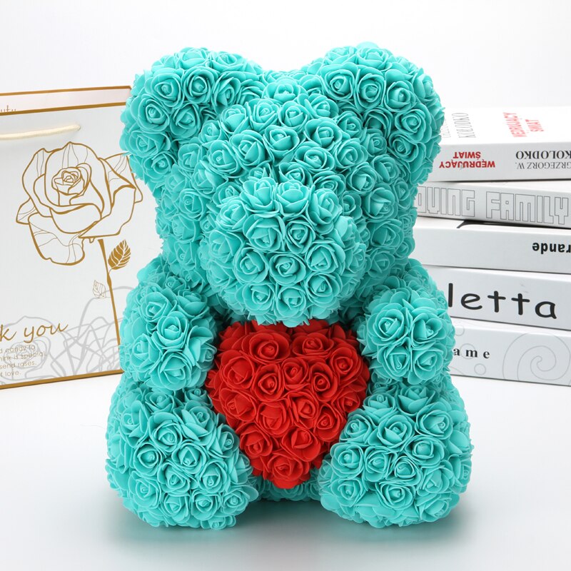 Bamse af roser valentinsdag boligdekoration tilbehør bryllup dekorative blomster jul kæreste