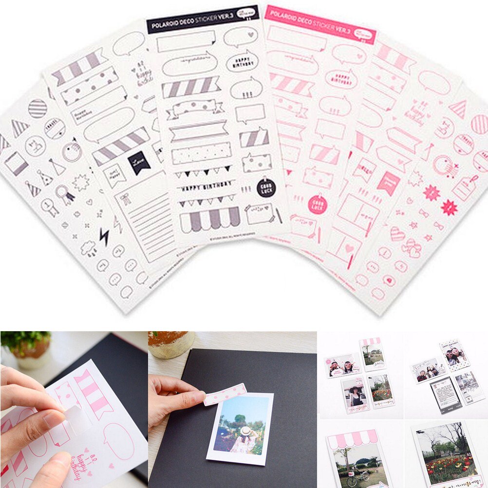 6 Sheets/Lot Diy Kalender Papier Sticker Diy Album Sticky Notes Seal Sticker Scrapbooking Polaroid Dagboek Decoratie