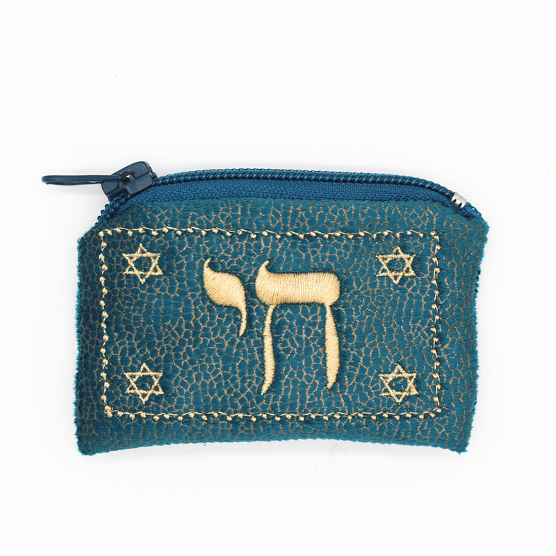 Joodse Mini Portemonnee tas David van ster tas Borduren Hebreeuws portemonnee Suède Stof