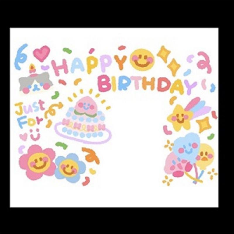 Happy Birthday Night Light Photo Projector Birthday Party For Kids Korean Wedding Projection Lamp Bedroom Decoration 2022