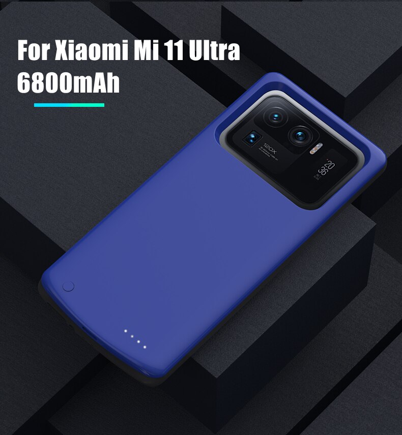 Fundas para cargador de batería para Xiaomi Mi 11 Ultra, funda para cargador de batería de 6800mAh, funda para Xiaomi 11 Lite 11 Pro: Mi 11 Ultra Blue