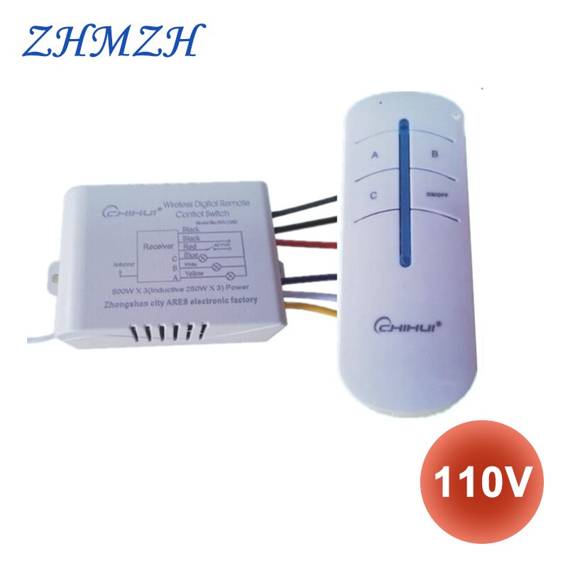 AC 110V Wireless Digital Remote Control Switch 1 2 3 Ways For Lamps Light Exhaust Fan Through-wall