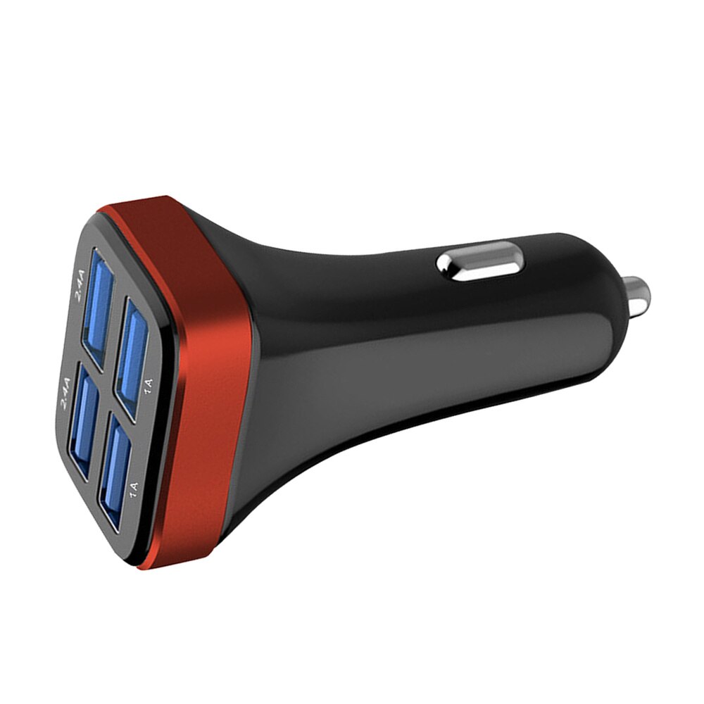 1 Pc 2.4A 4 Usb Poorten Socket Multi Functie Auto Telefoon Oplader (Zwart En Zilver): As Shown 1