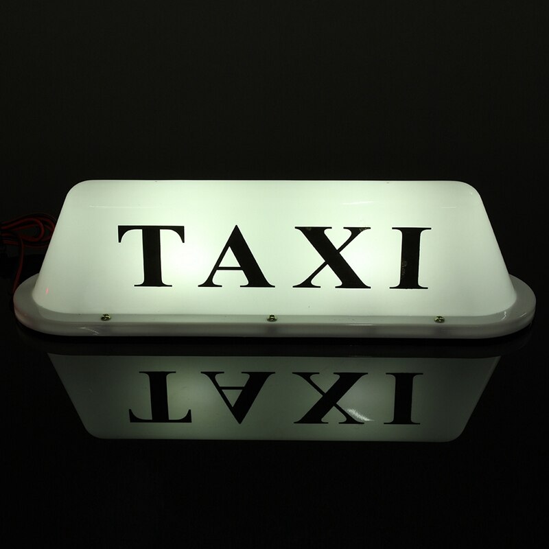 Wit Waterdichte Taxi Netic Base Roof Top Auto Cab Led Teken Licht Lamp 12V Pvc