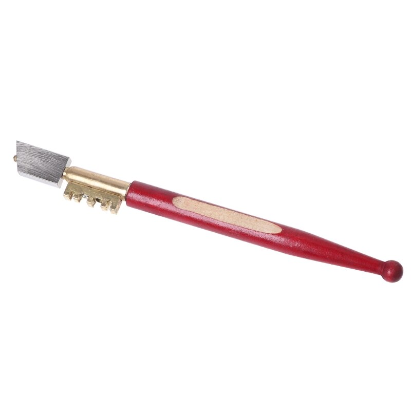 Diamond Antislip Wood Handle Oil Feed Glass Cutter Cutting Tools R9JC