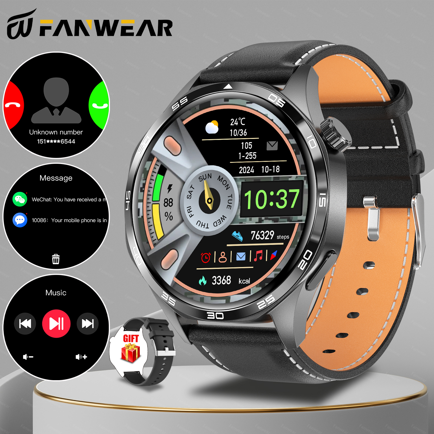 2025 novo relógio inteligente esportivo masculino para huawei relógio gt5pro gps trajetória bússola 100 + modo esportivo nfc bluetooth chamada ai voz: green