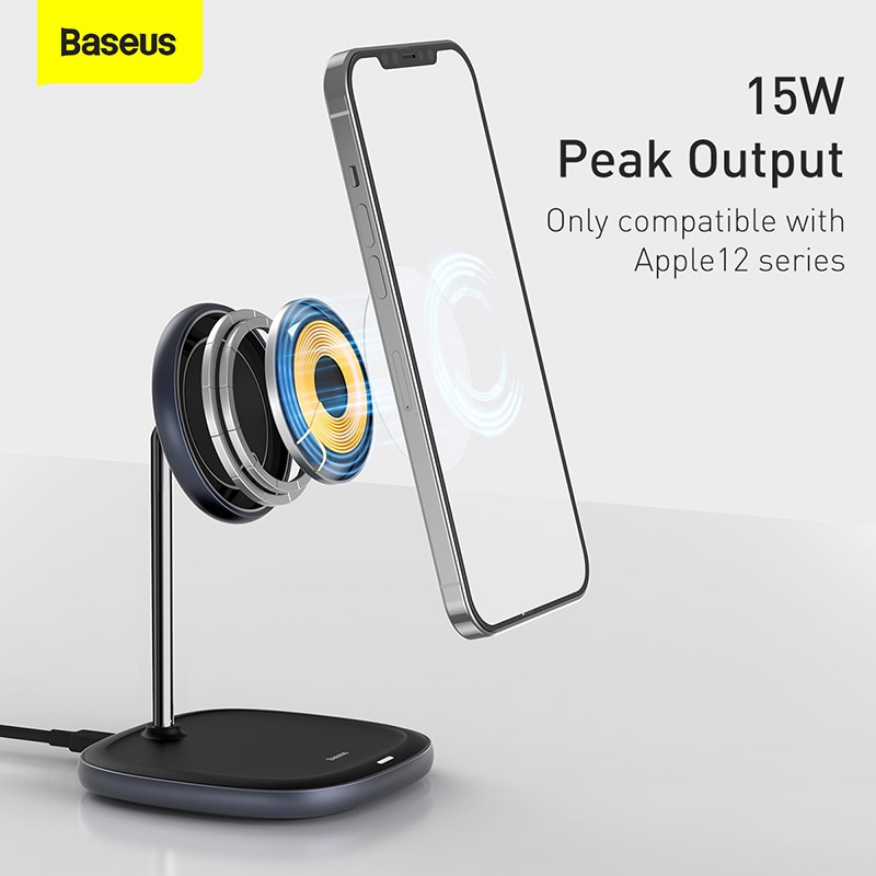 Caricabatterie Wireless da tavolo magnetico Baseus per iPhone 12 serie 13 supporto da tavolo supporto per telefono caricabatterie Wireless da 10W
