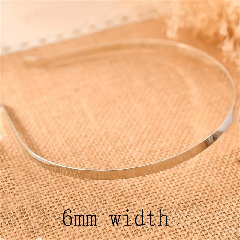 5pcs 2/4/6/8/10mm Stainless Steel Dull Silver Color Plain Blank Flat Hair Band Headband DIY Hair Jewelry Accessories Crafts: silver 6mm