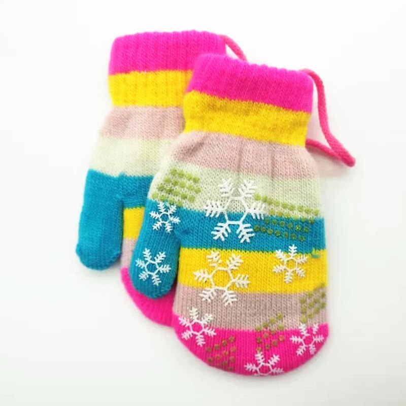 Neue Winter Baby Jungen Mädchen Schneeflocke Gestrickte Handschuhe Warme Seil Volle Finger Handschuhe Handschuhe Für Kinder 1-4Y Kinder Handschuhe: D