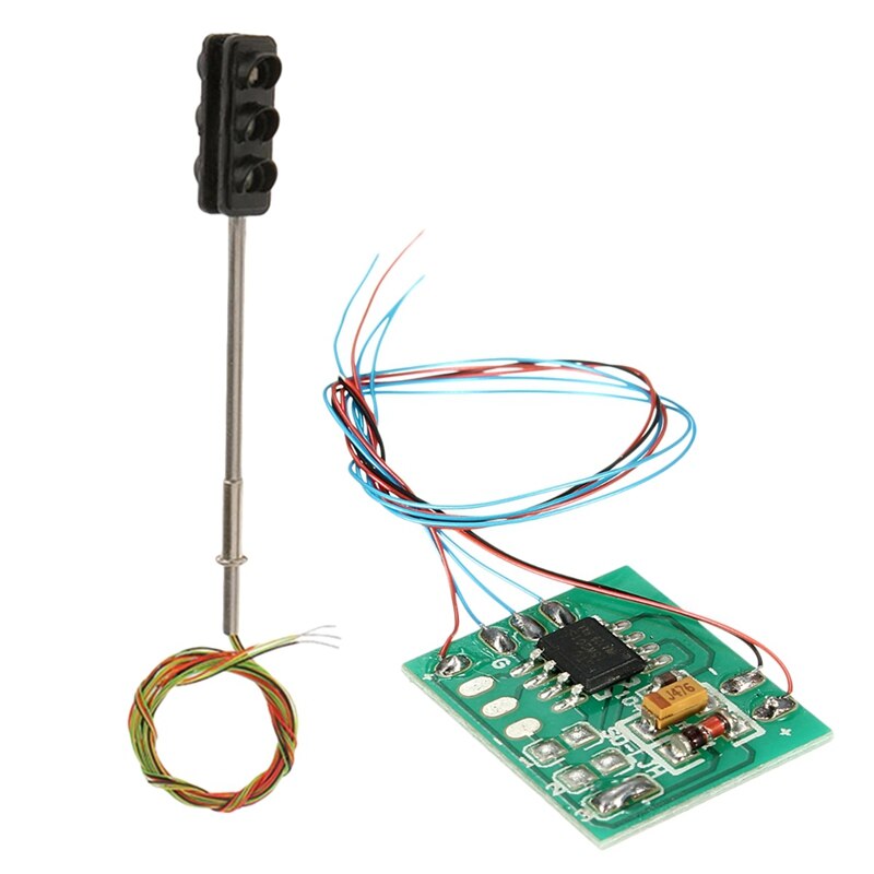 Señales de semáforo de 3 colores, escala Ho Oo, modelo 6Led para Diy, mesa de arena, cruce, calle, construcción, ferrocarril, dos lados: Default Title