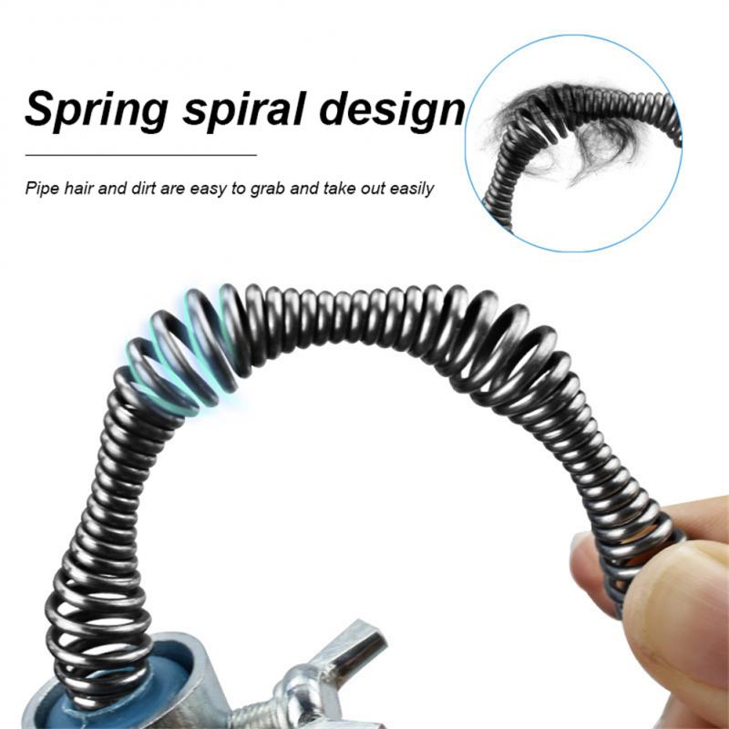 Kitchen Toilet Sewer Blockage Hand Tool Pipe Dredger Drains Dredge Drill-Powered Extendable 3/4/5/7M Auger Snake Rod Pipe Dredge