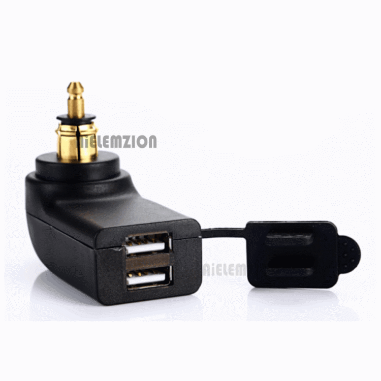Cargador USB Dual de 4.8A con luz verde para motocicleta, adaptador USB para enchufe Hella DIN, voltímetro, para BMW