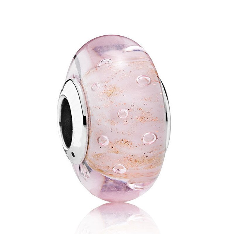 Abbondante Cuori Incantato Giardino Iridescent Arcobaleno Baci In Vetro di Murano Misura Branelli Pandora Braccialetto Dell'argento Sterlina 925 di Fascino: 6