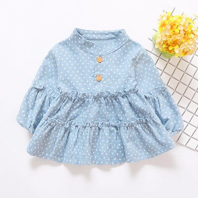 lente katoen kinderen rok sneeuwvlok blauw punt meisjes rokken: Sky Blue / 3T