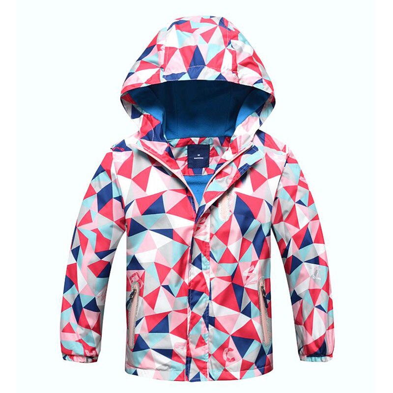 Piger vandtæt jakke børns udendørs vindtæt varm vindjakke frakke udendørs camping bjergbestigning hættekappe