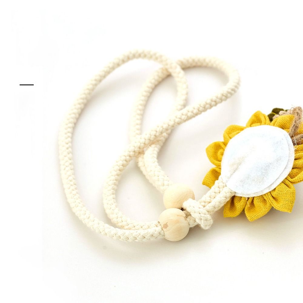2PCS Adjustable Curtain Tie Sunflower Doll Flower Shape Curtain Rope Holders Cartoon Curtain Buckle Home Decor