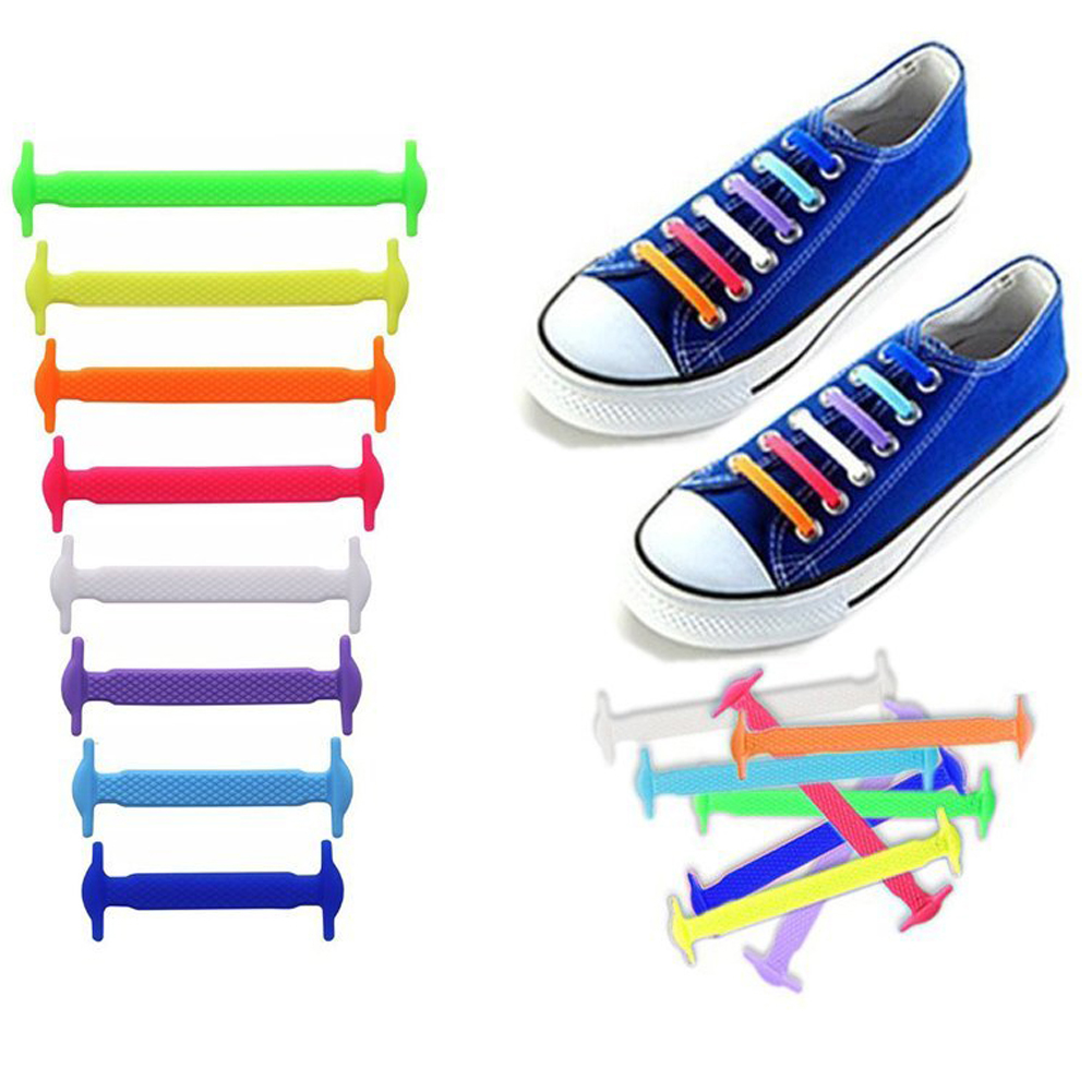 16 stuks siliconen veters, elastische veters, speciale veters zonder strik voor heren en dames, elastische veters, rubberen sneakers, 13 kleuren