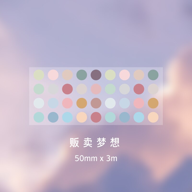 1250 Stuks Candy Kleur Stippen Washi Tape Ronde Cirkel Stickers Dot Huisdier Schrijven Washi Tape Diy Decoratieve Dagboek Planner Scrapbooking: A