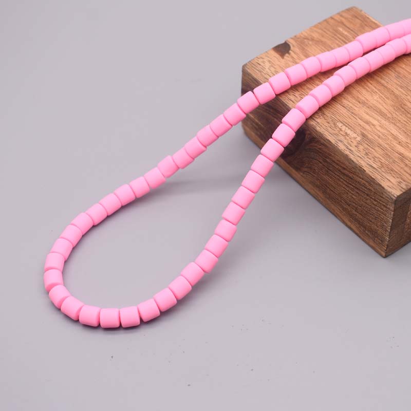 6mm Polymer Clay Tube Beads Loose Spacers Beads for Jewelry Making DIY Findings Bracelet Necklace Accessory: Dark Red