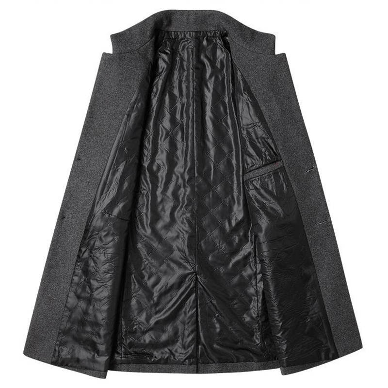 Casacos de inverno de misturas de lã para homens, casaco grosso de alta qualidade de lã, roupa de exterior af2811