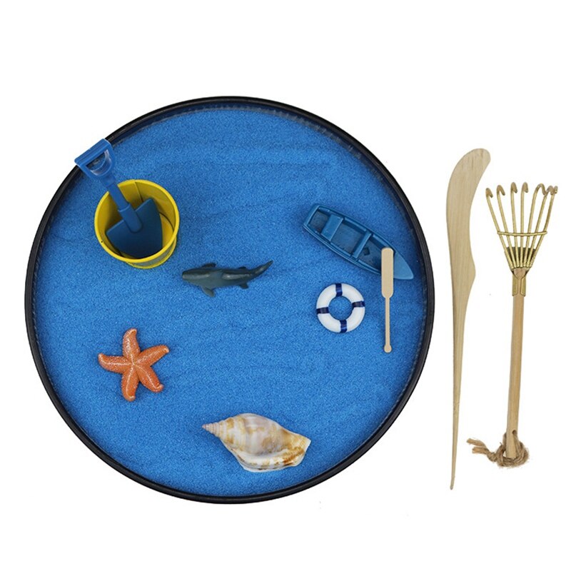 Sea World Zandbak Mini Zen Tuin De Ocean Sea Life Strand Desktop Decoratie Ontspanning Meditatie Spelen Zand Doos Speelgoed: Default Title