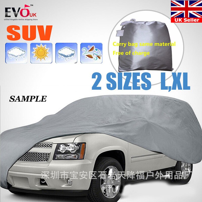 Universele Full Car Covers Sneeuw Ijs Stof Zon Uv Shade Cover Licht Zilver Maat L-XL Auto Case Outdoor Protector cover Dfdf
