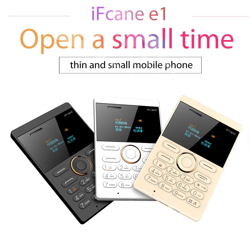 IFcane E1 Small Vibration Ultrathin Card Mini Mobile Cell Phones Support Russian Arabic Hebrew keyboard