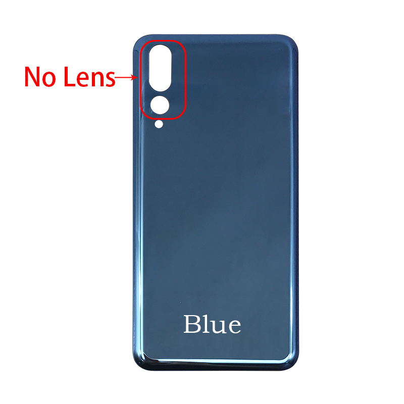 Voor Huawei P20 Pro Terug Batterij Glass Cover Panel Achterklep Case Voor Huawei P20 Pro Back Cover Behuizing Met camera Lens: Blue No Lens