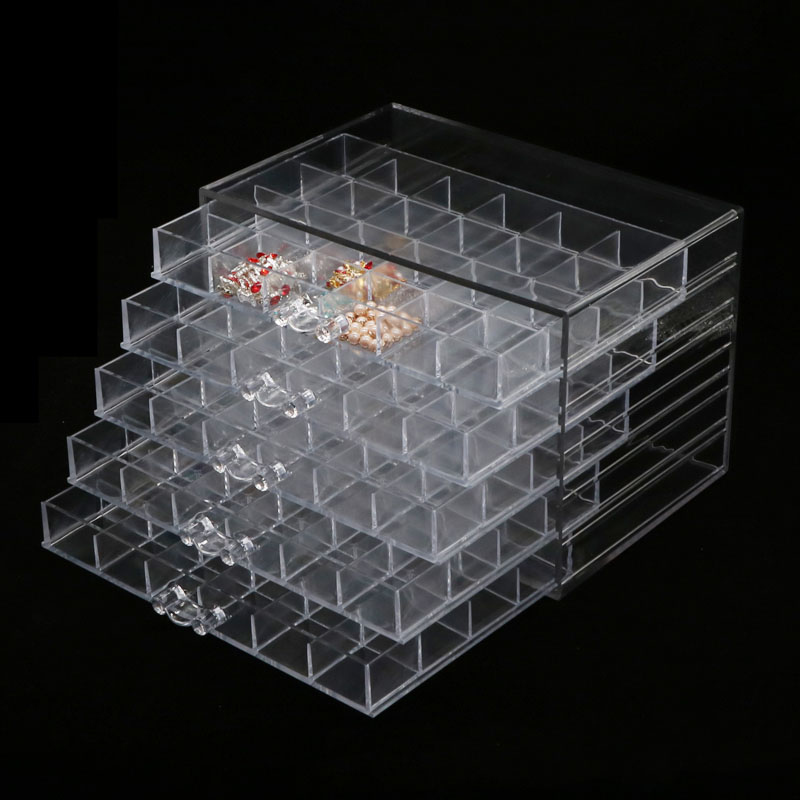 Akryl nail art tilbehør perler opbevaring kuffert skuffe æske krystal negle kunst dekoration arrangør holder smykke beholder