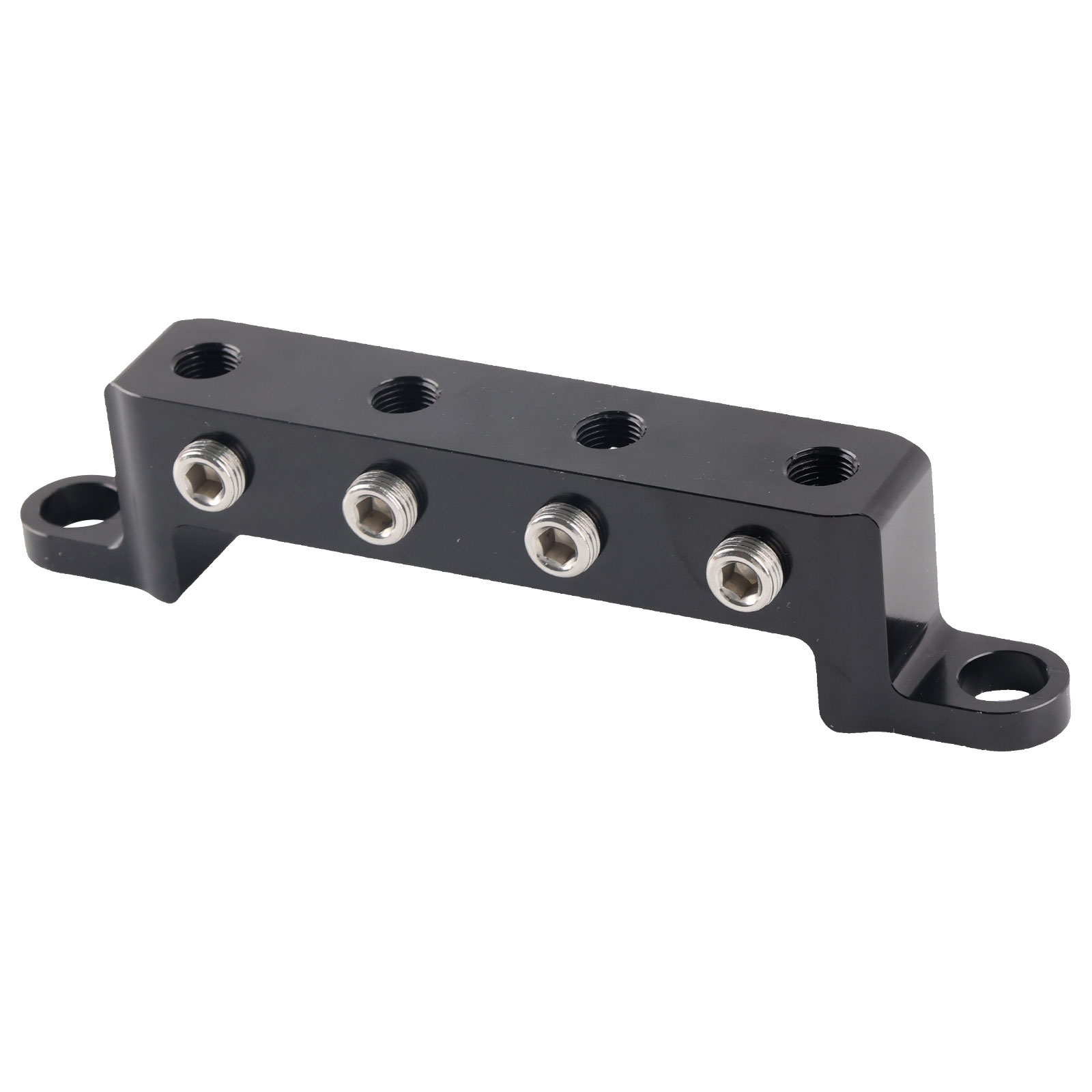 Engine Parts 4 Port Billet Remote Sensor Block 6061 Aluminum Black Anodized