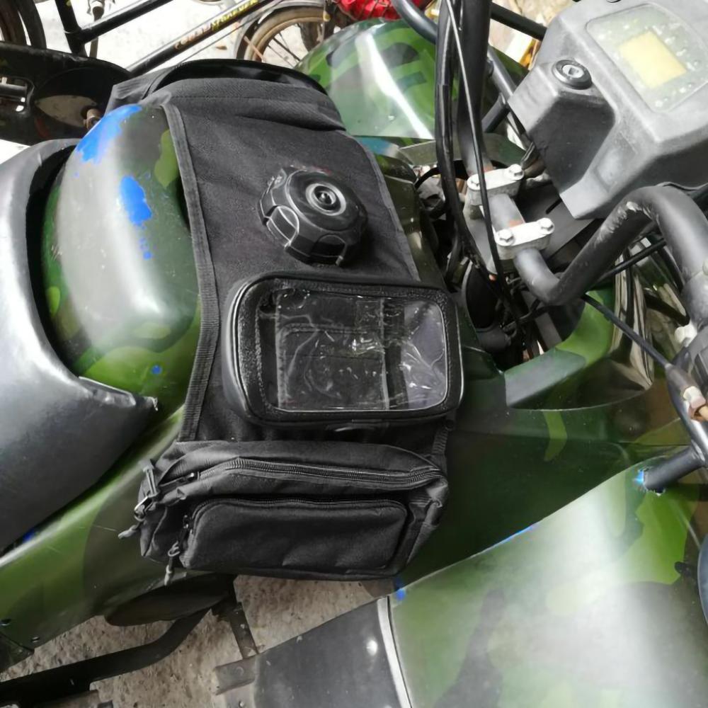 1 Set Multi-pocket ATV Fuel Tank Bag Saddlebag Mobile Cup Holder for UTV Yamaha Kawasaki Scooter Fast CSV