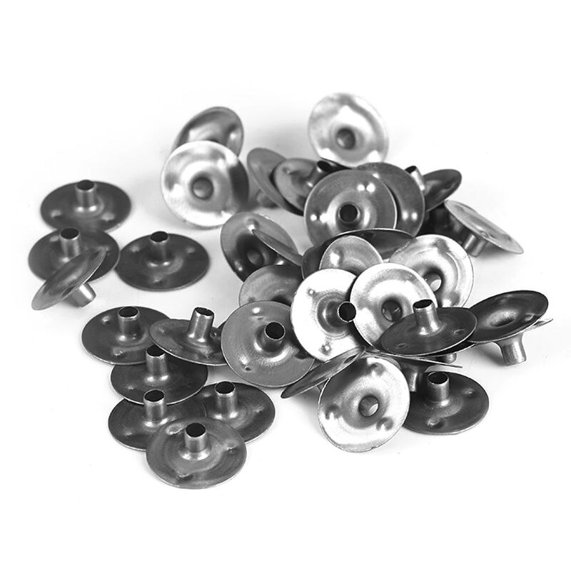 100 Pcs Durable Waxed Candles Making Metal Wick Sustainers Carry Holders Tabs Tool Craft DIY