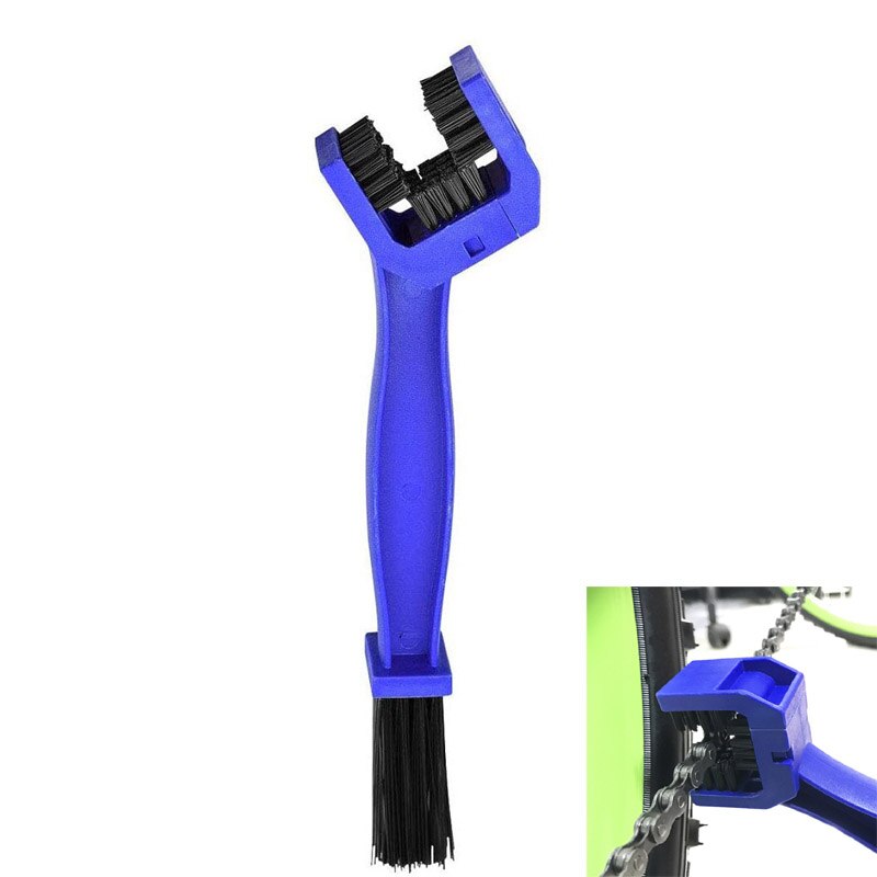 Cykel rengøringsværktøj cykel kæde renere skrubberbørster mtb cykelvask værktøjssæt cykel rengøringssæt cykel reparationsværktøj: Blå børste