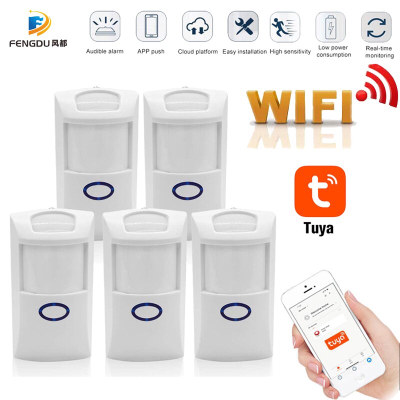 Tuya Smart WiFi Infrared Detectors Motion Sensor Alarm Compatible Wireless Home Security System With Tuya APP Smart Life APP