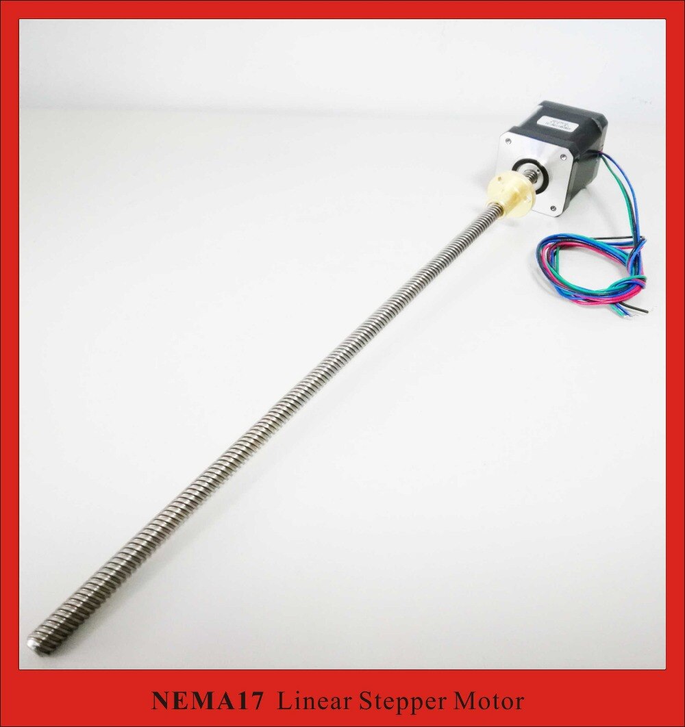 4-lead NEMA 17 Lineaire Stappenmotor T8 Lood Schroef 2 Pitch 310mm Lood Schroef Nema17 48mm Body