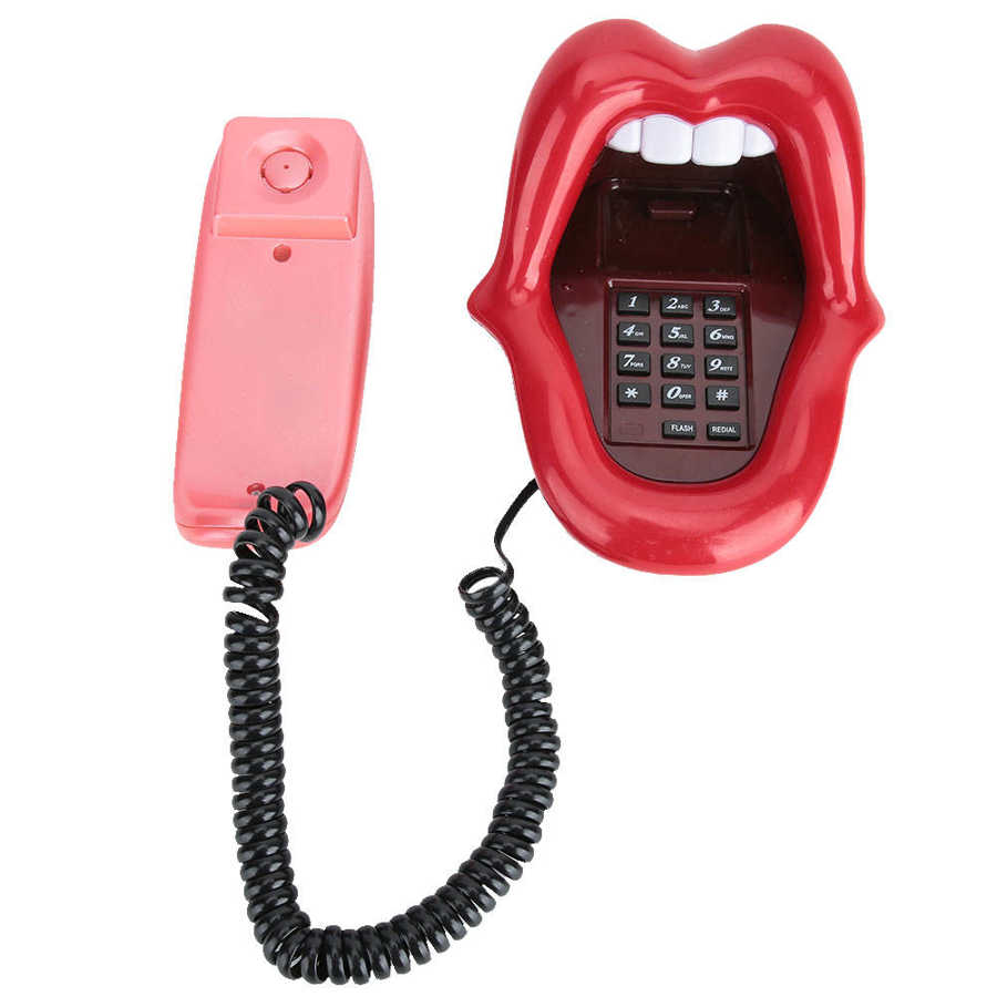 Stijlvolle Lip Telefoon Rode Grote Tong Vorm Telefoon Bureau Vaste Telefoon Snoer Vaste Telefoon Voor Home Office Hotel