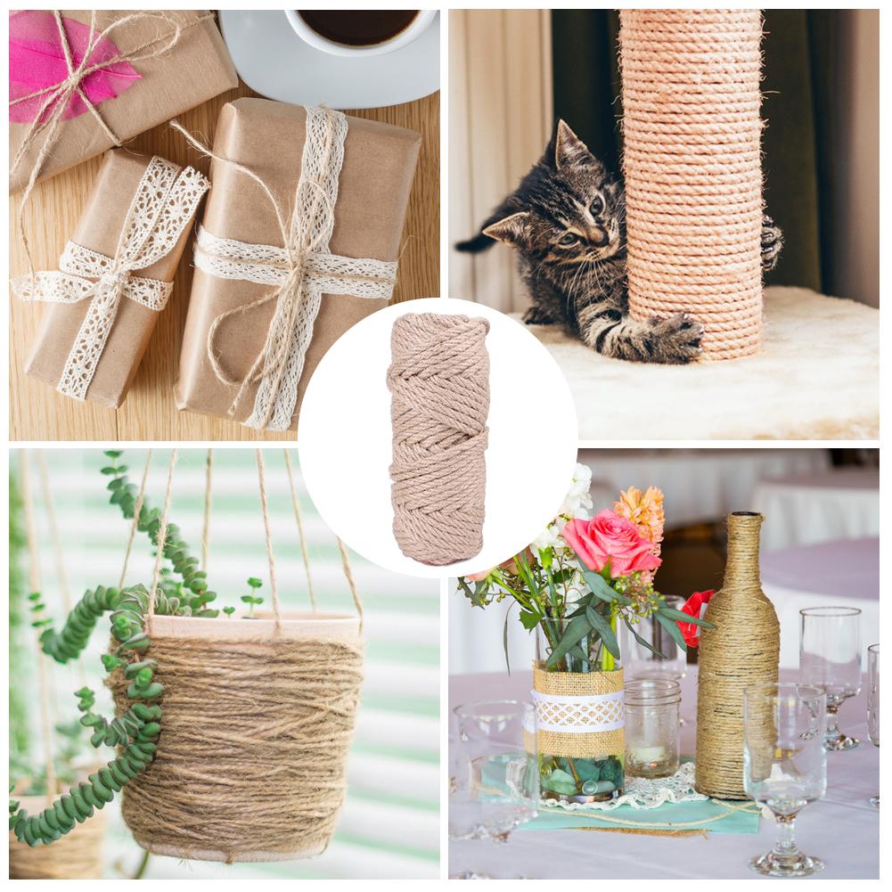 4/6Mm Sisal Touw Voor Krabpaal Kat Klimrek Diy Katten Krabpaal Speelgoed Maken Bureau Benen binding Touw Voor Kat Verscherpen