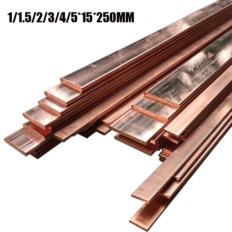1pc t2 metallitanko punainen kupari litteä nauha 99.95%  puhdasta kuparia levyn paksuus 1/1.5/2/3/4/5mm*15mm*250mm