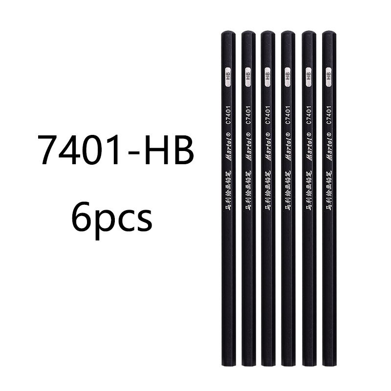 6/3 pcs Drawing Charcoal Pencil Painting 2H-8B 10B 12B Lead Level Honed 14B for Beginners Soft Neutral Hard: 6 pcs 7401-HB