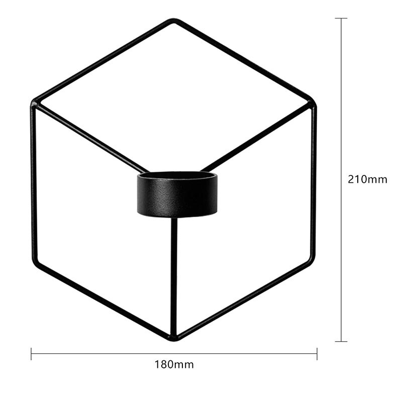 Metal Geometry Round Candlestick Tealight Candle Holder Home Wall Ornaments Decoration Europe 3D Candlestick: 5