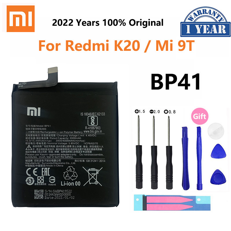 Xiao Mi 100% Original Battery BP41 BP40 For Xiaomi Redmi K20 Mi 9T Pro Mi9T K20Pro 4000mAh High Capacity Phone Batteria Akku