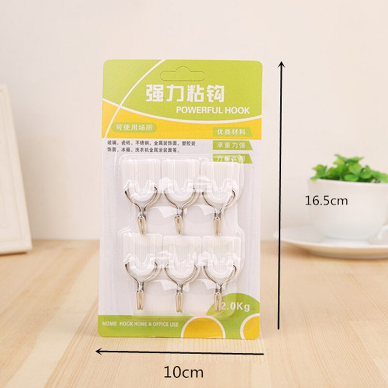 12Pcs Sterke Lijm Traceless Haak Keramische Tegel Glas Stok Haak Houder Muur Deur Keuken Badkamer Muur Gemonteerde Handdoek hanger