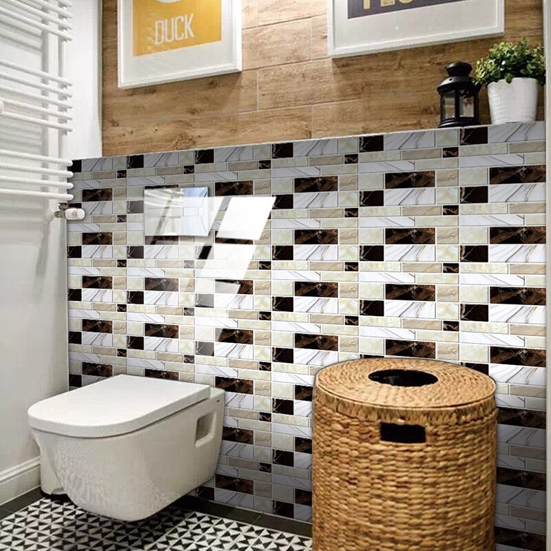 12 Stuks Floor Stickers Zelfklevende Badkamer Keuken Tegel Stickers Decoratieve Waterdichte Antislip Dikke Slijtvaste