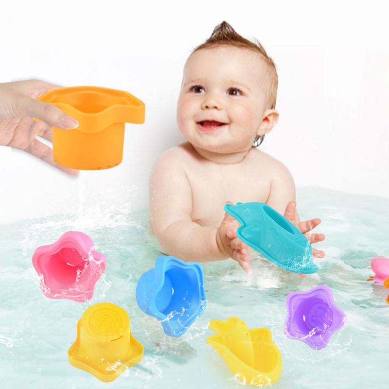 Baby Boy Toddler Toys Stacking Cups Children Bathing And Playing In Water Toys Beach Kids Christmas Year Stacking Toys