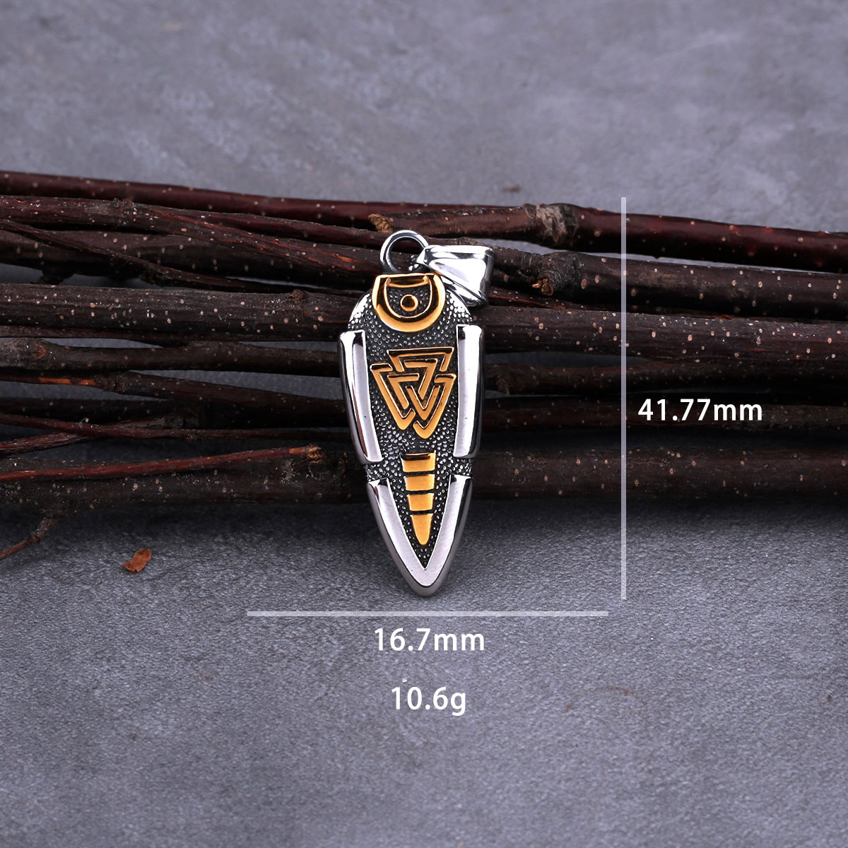 Lanza de acero inoxidable Odin Valknut Gungnir colgante collar mitología nórdica runa cuervo de joyería Punk para hombres