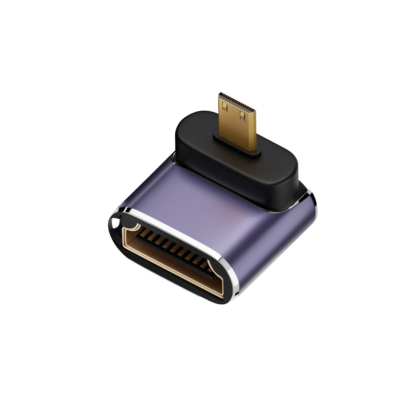 8k 4k uhd hdtv 2,1 Adapter 90 Grad abgewinkelter Mini Mikro HD-kompatibler Stecker auf HD-kompatibler weiblicher Adapter für Laptop-Kamera: Weiß