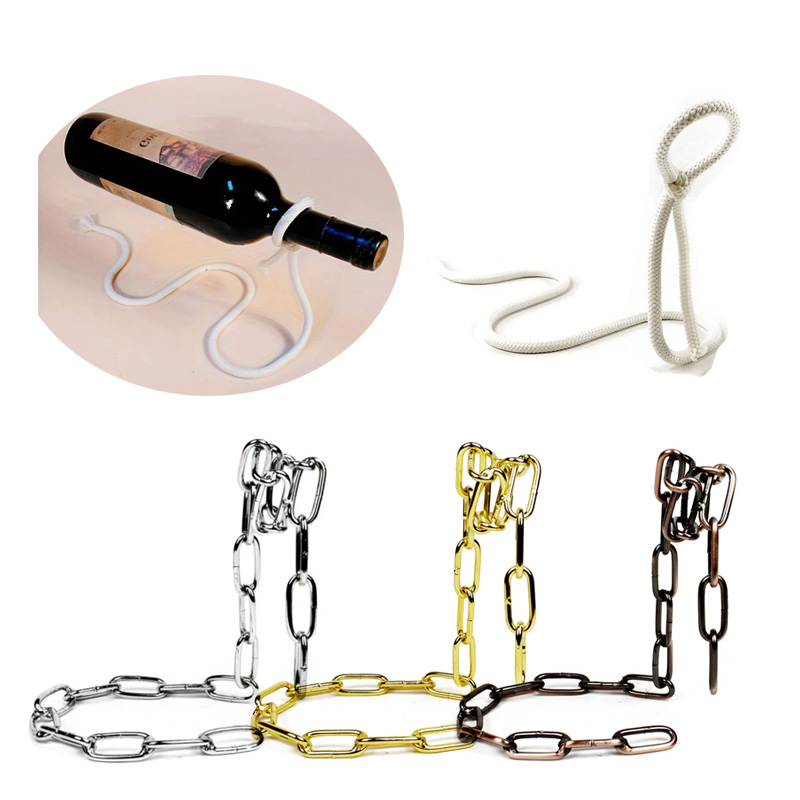 Suspended Rope Wine Rack Serpentine Snake Bracket Wine Bottle Holder Bar Cabinet Display Stand Shelf Table Decor